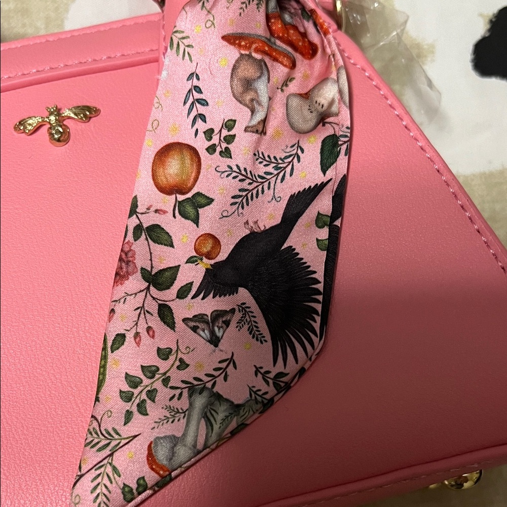 Fable England Mini Pink Handbag with Scarf - Picture 2 of 15